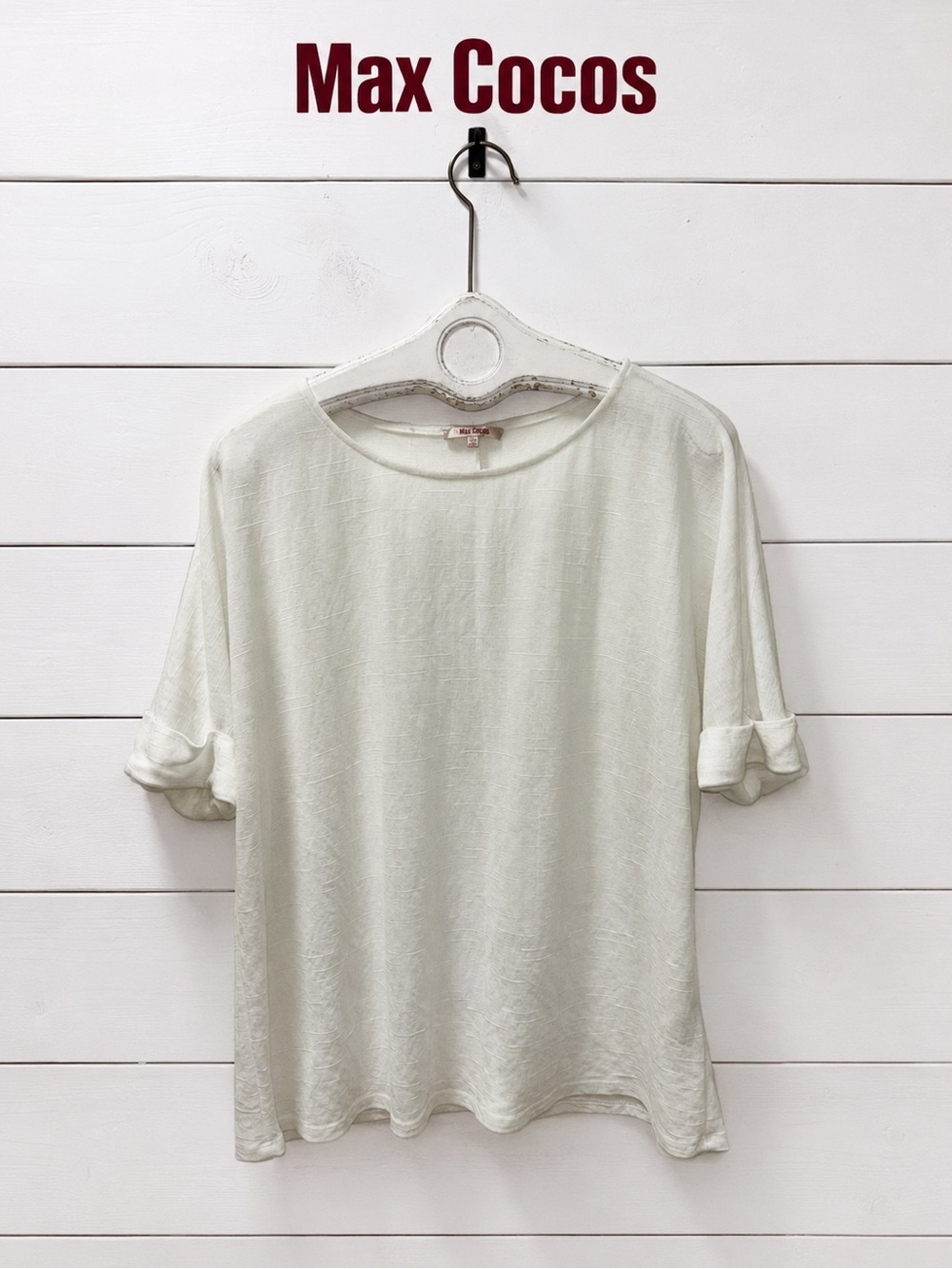 Max Cocos Textured Top – Ivory – Size XXL